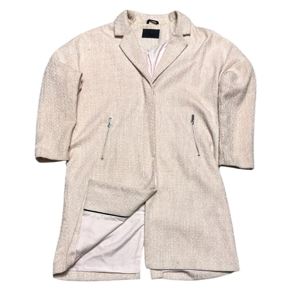 STORM & MARIE Pink Lydia Textured Boyfriend Oversized Jacket Coat Womens Large